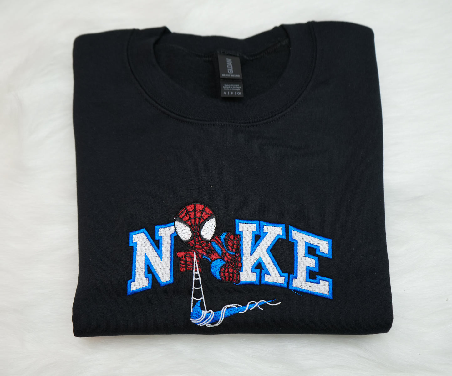 spiderman long sleeve crewneck sweater