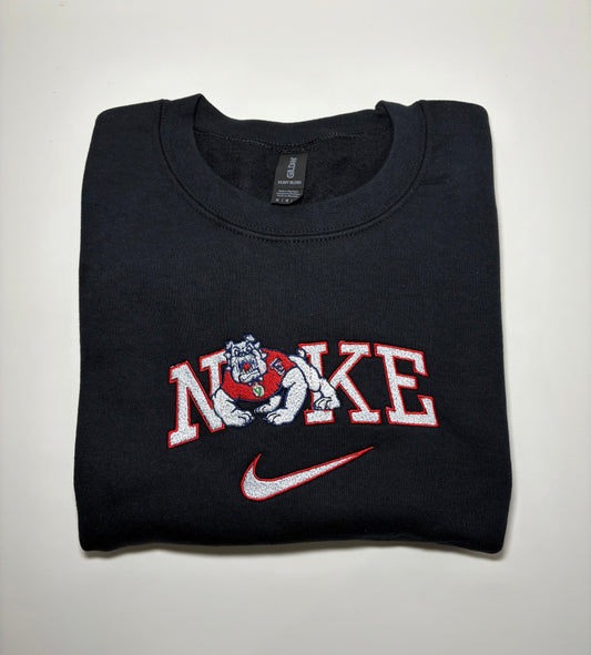 long sleeve bulldog crewneck sweater